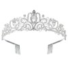 Dicodoum Silver Tiaras and Crowns for Women Girls, Crystal Birthday Queen Crowns with Comb Rhinestone Princess Tiara Hair Accessories Wedding Crown for Brides
