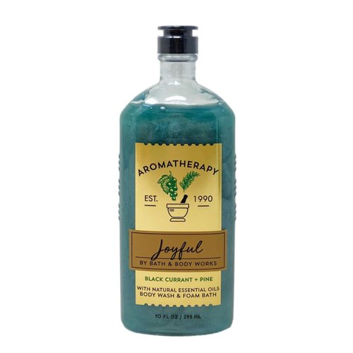 Bath & Body Works Aromatherapy Joyful BLACK CURRANT + PINE 2 Pack Body Wash & Foam Bath Bundle - 10 fl oz / 295 mL each