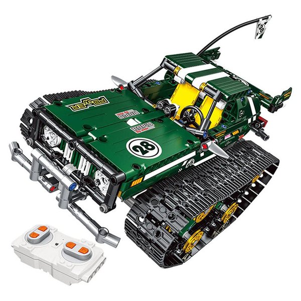 General Jim's 360 Degree Remote Control Crawler Monster Truck Vehicle with Remote Phone App Controlled Modular Building Blocks Bricks Vehicle 625 Piece Toy Building Set - for Teens and Adults