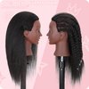 Mannequin Head with Human Hair 16'' Cosmetology Manikin Doll Head with 100% Real Human Hair Mannequin Head for Braiding Hairstylists Cosmetology Students Practice Styling with Free Clamp Holder-Black