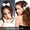 3pcs Bow Knot Hair Clips, Black Pink Off White Bow Tie Barrettes Smooth Satin Kawaii Ribbon Clips Multi-Layer Design Bow Clips Hair Accessories for Women Girls (3.35x1.65 inch)