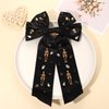 Vokone Halloween Hair Bows for Girls Women Spooky Skeleton Hair Bows Clip Jewel Crystal Halloween Bow Barrette Hair Clip Halloween Costumes Hair Accessories for Women Gold Skeleton