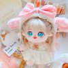 niannyyhouse 20cm Plush Doll Clothes Pink Headwear Coat Dress Backpack 8in Soft Stuffed Plush Toy Dress Up Accessories