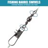OROOTL Fishing Barrel Swivel with Safety Snaps, 120pcs High Strength Fishing Snap Swivels Saltwater Stainless Steel Fishing Swivel Interlock Snaps Freshwater Leader Lure Hook Connector Accessories