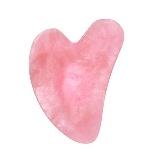 LOBOBEAR Rose Quartz Gua Sha, Heart Shaped Gua Sha Jade, Facial Guasha Tool, Real Jade Gua Sha Facial Massage Tool, Anti-Aging/De-Puffs/Define Jawline/Face Lifting/Glowing Skin, 100% Natural Crystal