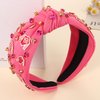 YAHPERN Derby Headbands Accessories Enamel Horseshoe Headband for Women Silks Riding Suit Headband Horse Race Day Headband Kentucky Derby Outfits Hair Accessories Party Favors (Pink)