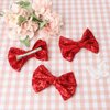 COMNICO Glitter Bow Hairpin, 3Pcs Sequins Hair Clip Fashion Bow Hairpin Red Sequins Sparkly Lace Mesh Alligator Ponytail Holder Christmas Halloween Party School Accessories for Girls and Women