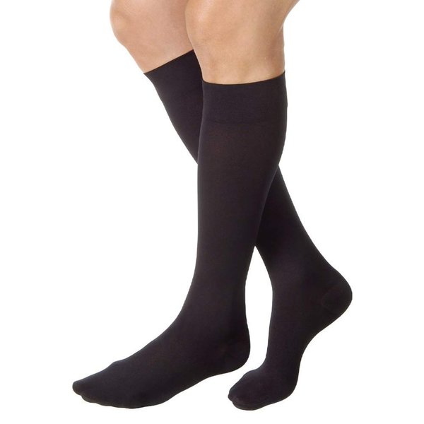 JOBST Relief Knee High 15-20 mmHg Compression Stockings, Closed Toe (Medium, Black)