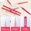 KEMEISI 6Pcs Nail Art Liner Brushes, Striping Nail Art Brush for Gel Polish Painting, Thin Detail Brush Fine Drawing Art Design Pen Size 5/7/9/11/15/25mm