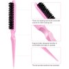 Yaomiao 6 Pcs Nylon Rat Tail Brush Set for Women - Three Row Salon Brushes for Back Combing, Root Volumizing, and Scalp Massage