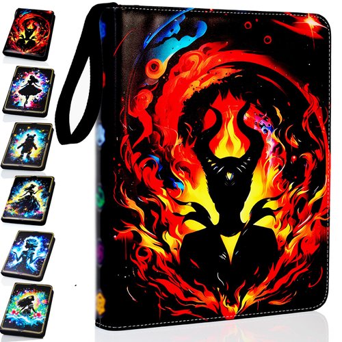 KarlyPro Trading Binder Compatible with Lorcana Cards 990 Pockets Collectible Card Holder for MTG other TCG Trading Cards with 55 Sleeves(LOR-4)