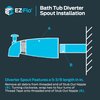 EZ-FLO 5-3/8 Inch Zinc Bath Tub Diverter Spout, 1/2 Inch IPS Pipe, Brushed Nickel, 15080