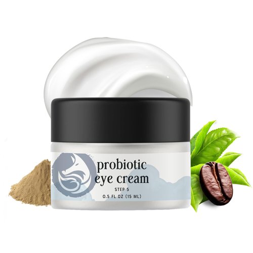 Foxbrim Naturals Probiotic Caffeine Eye Cream for Dark Circles, Puffiness, and Fine Lines | Anti-Aging with Green Tea, Licorice Root, Pomegranate Extract - 0.5oz