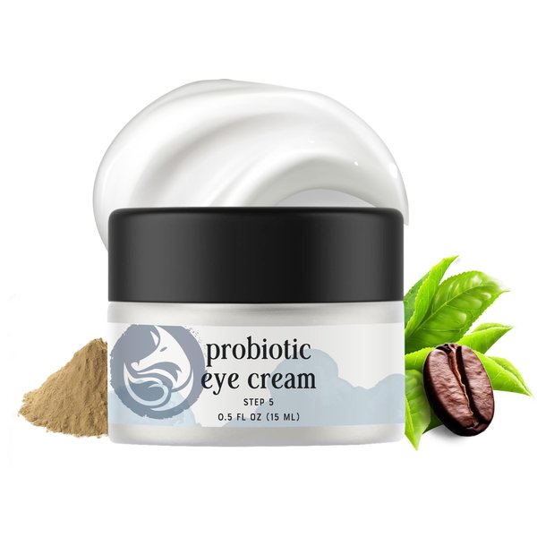 Foxbrim Naturals Probiotic Caffeine Eye Cream for Dark Circles, Puffiness, and Fine Lines | Anti-Aging with Green Tea, Licorice Root, Pomegranate Extract - 0.5oz