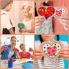 D4DREAM Valentines Day Heart Stickers Craft Kit for Kids 24pcs DIY Heart Ornaments Heart Valentine Craft Kits for Wedding Adults Kids Valentine Gift Exchange Classroom Activity Art Project