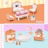 HAPGFS Doll House Mini Furniture 45 Pcs Dollhouse Furniture Set Accessories Pretend Play Bedroom Living Room Bathroom Kitchen for Kids Birthday and Christmas Mixed Color