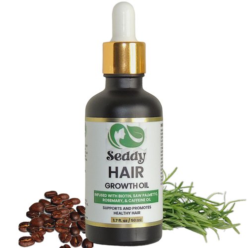 Seddy Hair Growth Oil - Caffeine, Castor, Biotin, Peppermint, Argan, Jojoba, Rosemary Oil for Hair Growth- Longer, Thicker, Fuller Hair treatment Oil for Hair loss & Damaged Hair-1.7 Fl. Oz(Pack of 1)