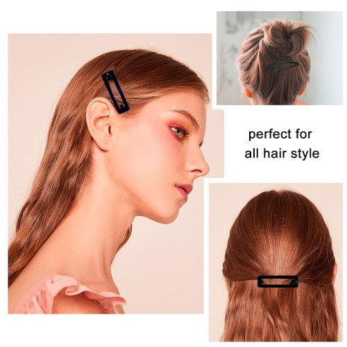 120PCS Black Hair Clips for Girl Metal Snap Hair Barrettes, 2 Inch Hair Accessories for Girl & Kids Women (6 Styles) By CYBAUG