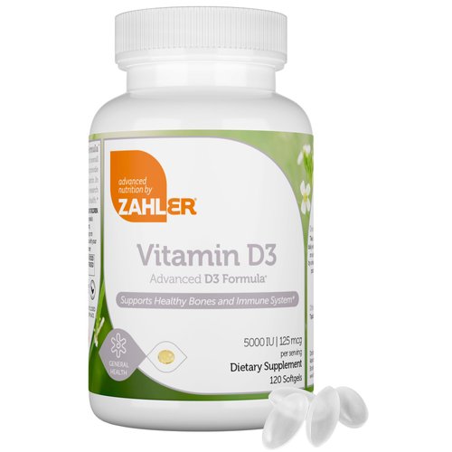 Zahler - Advanced Vitamin D3 5000 IU Softgels (120 Count) Kosher Vegetarian Friendly Vitamin D fo...