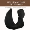 GOO GOO Wire Hair Extensions Human Hair, 1B Natural black Natural 14inch 75g, Invisible Wire Hair Extensions with Transparent, Seamless Fish Line Hairpiece