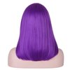 AMZCOS 15 Inch Short Straight Purple Bob Wig with Bangs | Natural Heat Resistant Synthetic Hair for Women Costume Wigs