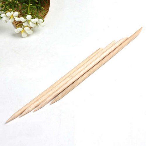 759SHOP 2 Ways Beige Pedicure Manicure Nail Art Tool Wood Cuticle Remover Sticks 50Pcs
