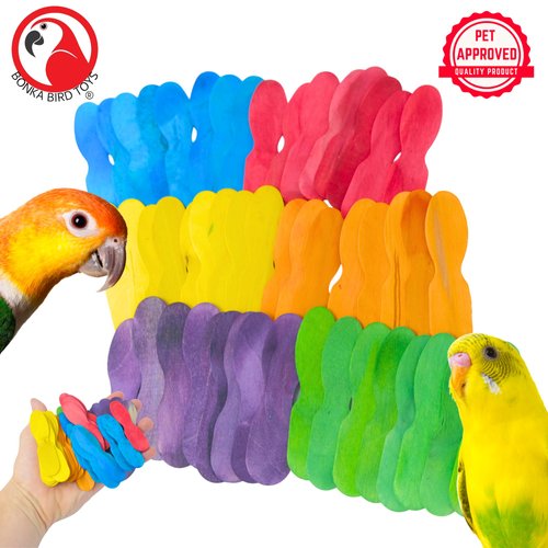 Bonka Bird Toys 2665 PK50 Mini Scoop Spoons Foot Talon Craft Part DIY Parrot Cage Toy, Parakeet, Conure, African Grey, and Similar Breed Sizes