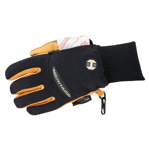 Heritage Winter Work Gloves, Size 8, Black/Tan