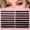 DIY Lash Extensions Fluffy Lash Clusters 60D+80D Individual Lashes 320pcs Cluster Eyelash Extensions 9-16MM DIY Lash Extension D Curl Mink False Eyelashes Clusters