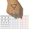 Triangle Witch Symbol Earth Wicca Element Temporary Tattoo Water Resistant Fake Body Art Set Collection - Dark Green (One Sheet)