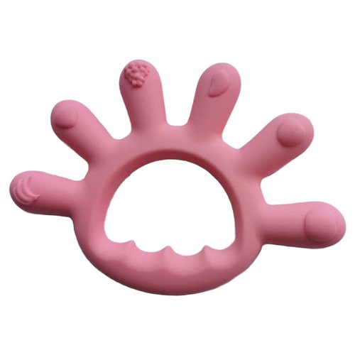 BABYmimi Silicone Teether - Finger-Shaped Organic Baby Teether Toys to Chew On - for Teething Relief, Babies - Pastel-Colored Fruit Design, Rising Dots - Food-Grade Material - BPA Free