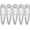 5Pcs Rhinestone Snap Hair Clips, Water Drop Crystal Snap Hair Barrettes, Glitter Shining Metal Snap Hair Clips, Glittering Hairpins Headwear Hair Accessories for Girls Women (Type E)