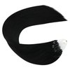 Ugeat Micro Ring Hair Extensions Human Hair for Black Women 14 Inch Micro Bead Extensions Remy Hair Extensions 1g/s 50s Jet Black Hair Extensions Real Human Hair Natural Hair Extensions Microlink