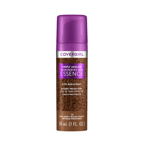 CoverGirl Simply Ageless, 75 Rich-Deep, Liquid Foundation, Lightweight Foundation, Skincare Makeup Hybrid, Vegan Formula, Healthy Glow, Foundation for Dry Skin, 1oz