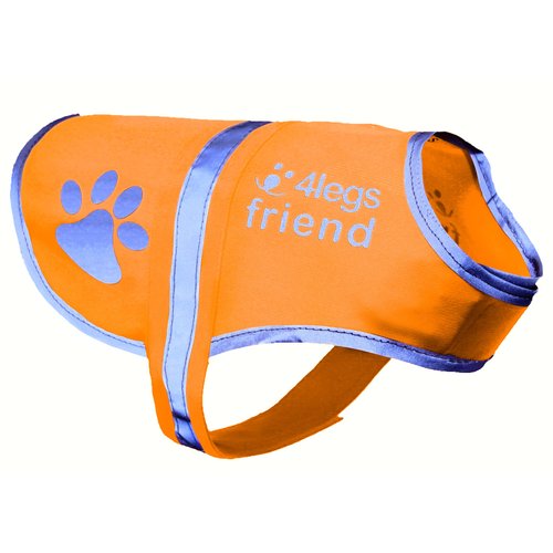 Upgraded Reflective Dog Vest. Hi-Visibility, Fluorescent Blaze Orange Dog Vest Helps Protect Your Best Friend. Safeguard Your PUP from Motorists & Hunting Accidents, On or Off Leash by 4LegsFriend