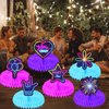 9Pcs Glow Honeycomb Centerpieces for Glow Party Decorations,Honeycomb Table Toppers, Glow Neon Party Decorations Baby Shower Wedding Party Neon Centerpieces for Tables