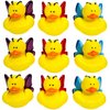 Butterfly Green, Blue, Red & Purple Novelty Rubber Ducks (12 Pack) Quirky & Fun Carnival Game PRIZES. Bath Tub Toys and Jeep Duck Ducking.