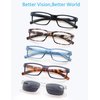 MODFANS 5-Pack Reading Glasses 3.5 Mens/Womens,Readers Comfort Spring Hinges,Sun Reader