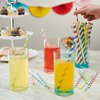 Comfy Package, [200 Pack] Striped Paper Drinking Straws 100% Biodegradable - Assorted Colors