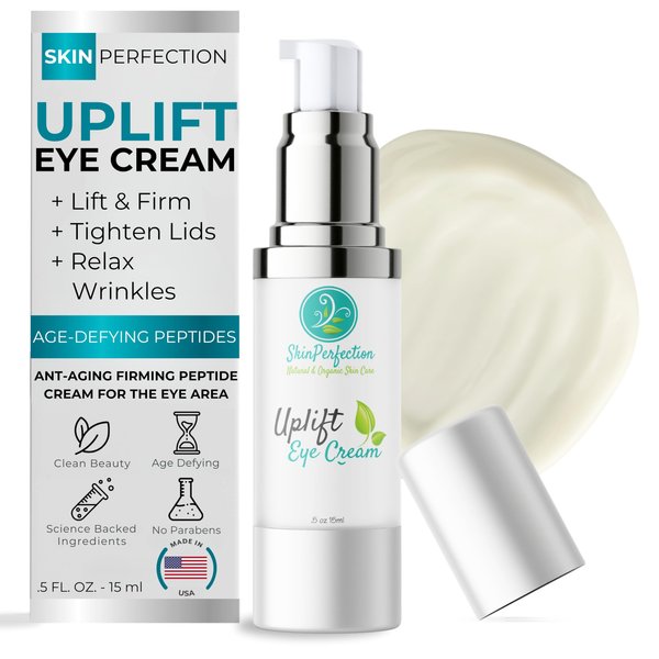 Revitalize Your Eyes: Uplift Anti-Aging Eye Cream for Dark Circles, Wrinkles & Puffiness Peptide Complex Haloxyl Lift Tighten Droopy Lids Argireline Matrixyl Pepha Tight .5 oz
