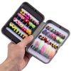 BASSDASH Trout Steelhead Salmon Fishing Flies Barbed Barbless Fly Hooks Include Dry Wet Flies Nymphs Streamers Eggs, Fly Lure Kit with Fly Box (57pcs Barbed Steelhead/Salmon/Trout Flies)