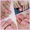 Lifextol 240pc Press on Toenails for Women Toe Press on Nails Short Fake Toe Nails Press ons with Glue&Adhesive Tabs, Acrylic Toe Nail Tips False Toenail Press ons Artificial Fake Toenails-Pink