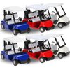 6 Pack: Diecast Golf Carts Toy with Clubs, Alloy Metal Mini Model 1:20 Scale Golfcart Pullback Vehicles for Golfing Themed Office Desk Decor, Birthday Party Cake Decorations (4.75 Inches)