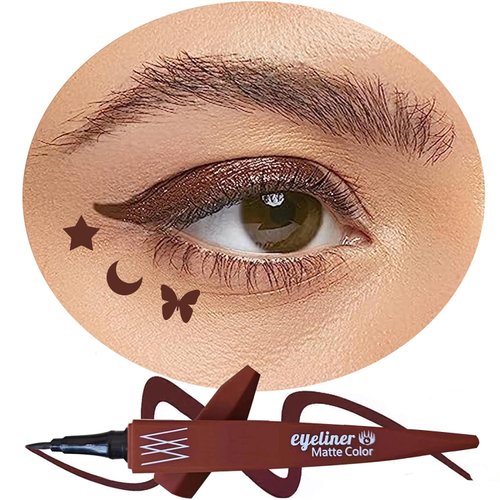 Metfdlaig Brown Liquid Eyeliner Pencil, Waterproof & Smudge-proof Ultra-Fine Brush Tip Eye Liner, Quick Drying Formula Long Lasting High-Pigmented Up to 24 Hours Eye Makeup Wear(Brown)