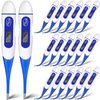 TrelaCo 20 Pcs Thermometer for Adults Digital Oral Thermometer for Fever Basal Body Fast Reading Flexible Tip for Underarm Rectal Mouth Temperature Measurement
