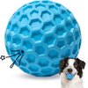 Nobleza Squeaky Dog Ball, Durable Bouncy Floatable Dog Balls for Chewing and Teeth Cleaning, Interactive Natural Rubber Lightweight Dog Toy Ball for Small and Medium Dogs, 3.15 in, Blue