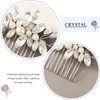 Yean Crystal Bride Wedding Hair Comb Silver Rhinestone Bridal Hair Accessories Pearl Hair Piece for Women and Girls