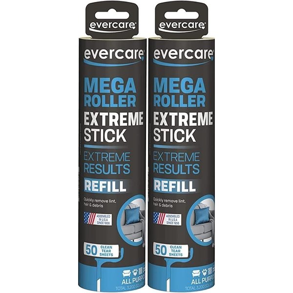 Evercare Extreme Stick Roller Refill 50 Sheets 10Inches Wide (2 Pack)
