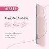 AIRSEE Tungsten Carbide Cuticle Bit for Acrylic Nail Drill Professional Efile Electric File Manicure Head Tip 3/32" 2 Way Beginner Safety Edge Cleaner Under Nail Cuticle Cleaning Snake Head Medium-M
