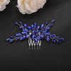 Rumtock Blue Crystals Silver Hair Comb for Women Girls Wedding Bridal Hair Styling Headpiece Jewelry (Blue)